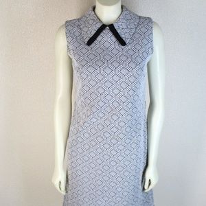 Vintage Women's Peter Pan Collar Geometric Dress